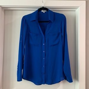 Bright Blue Express The Portofino Dress Shirt Medium
